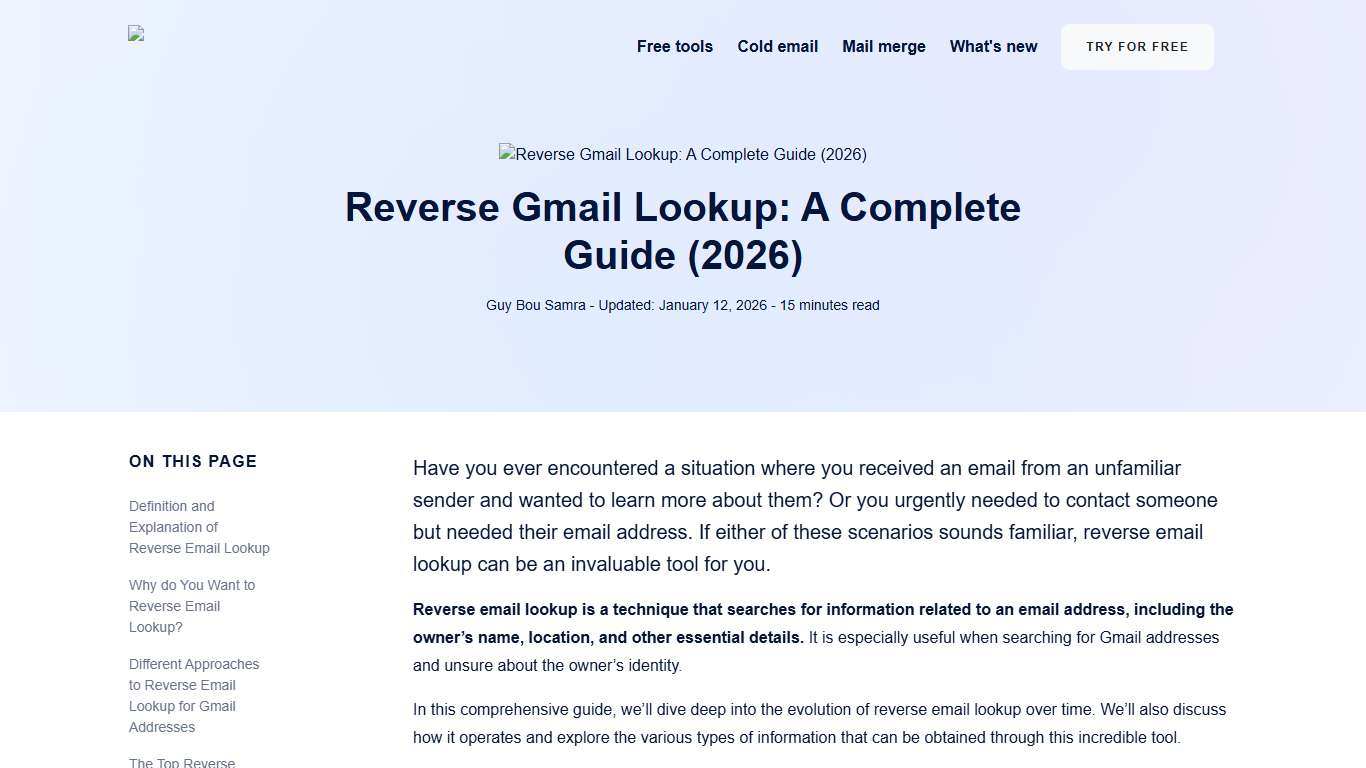Reverse Gmail Lookup: A Complete Guide (2026)